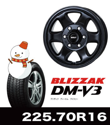 BR-44ミリタリーブラック＆DM-V3 225/70R16セット